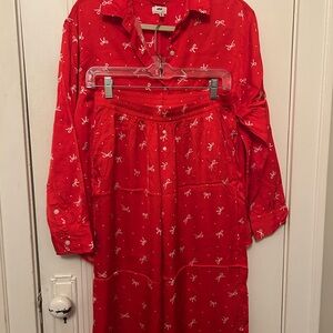 Aerie Red Bow Print Pajama set